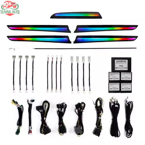 Bộ đèn viền nội thất A4 256 màu cho Audi A4 B8 2009-2016 Đèn viền nội thất màu đen Piano – 18 đèn